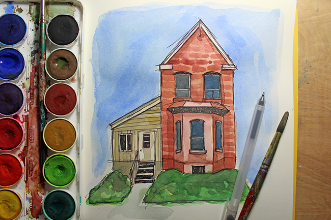 How to Add Watercolor to Urban Sketching