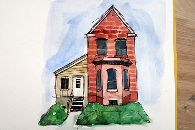 How to Add Watercolor to Urban Sketching