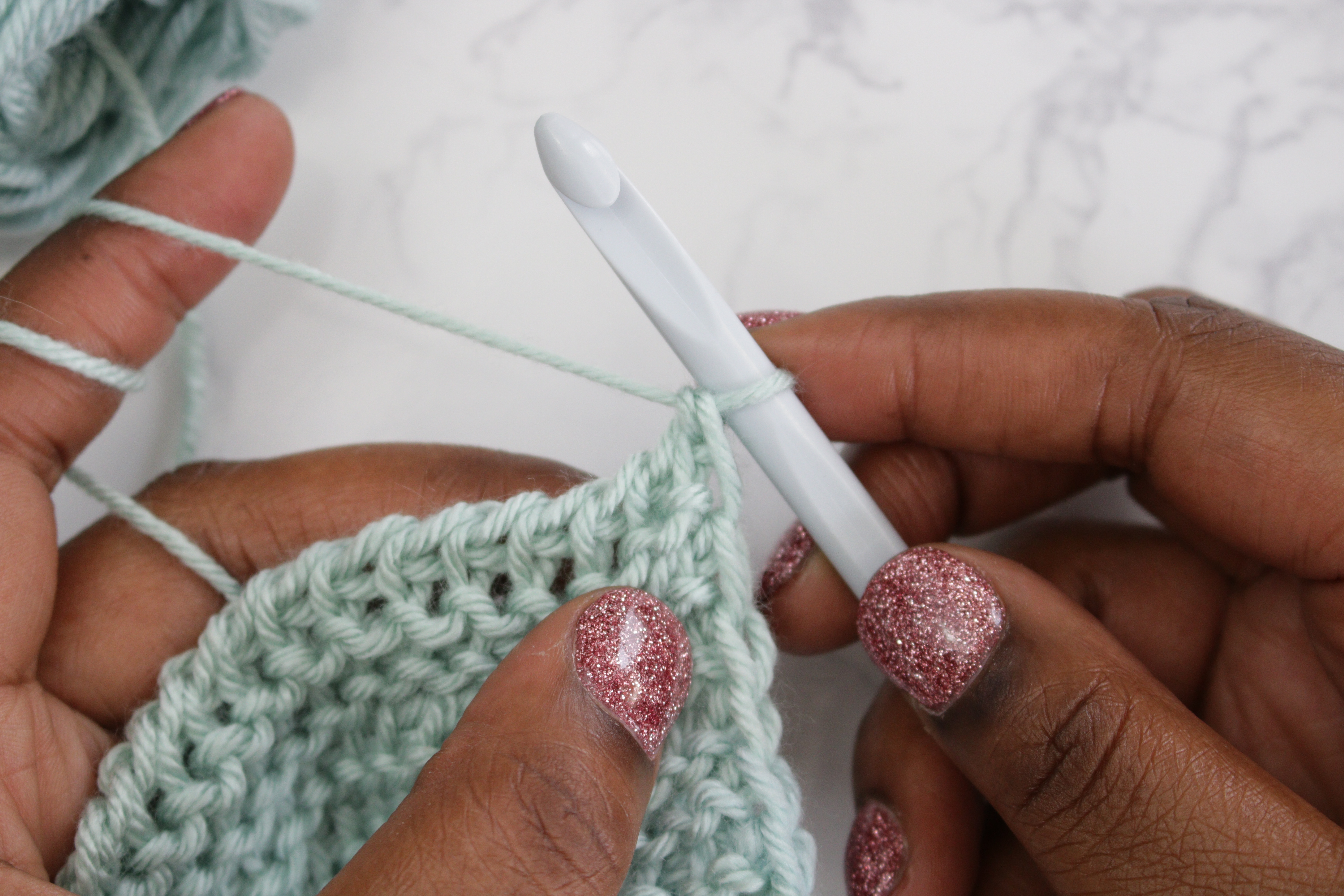 Beginning row for tunisian crochet