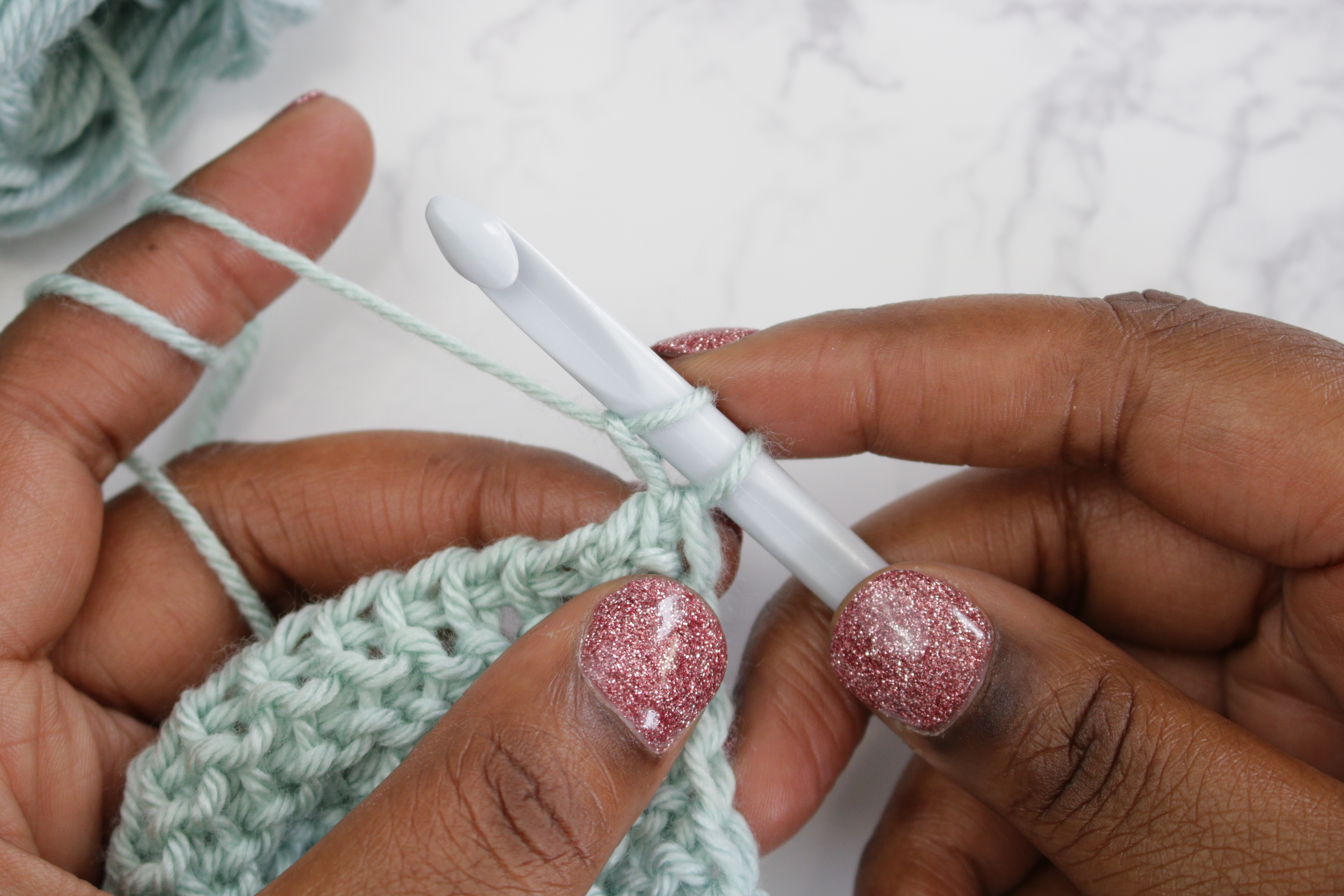 finished tunisian crochet purl stitch