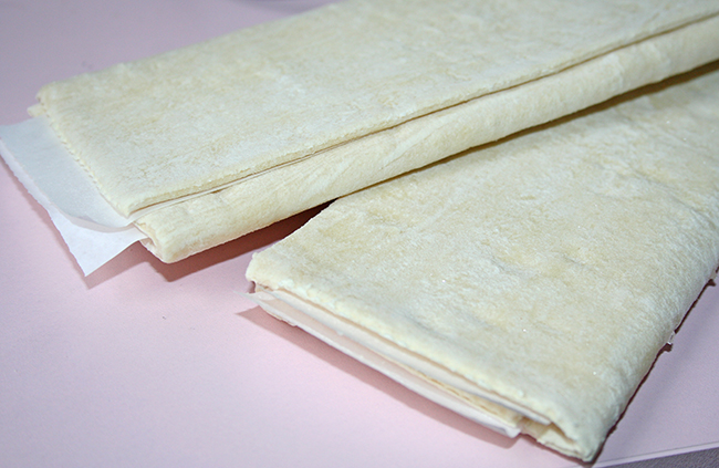 Puff pastry sheets thawing