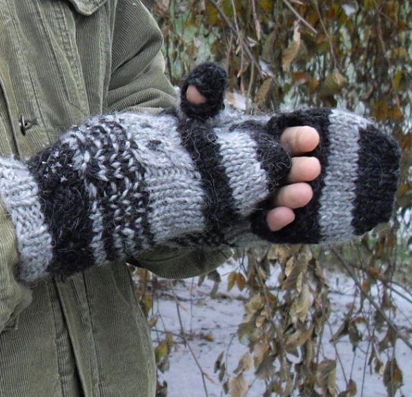 Striped Owl Mittens