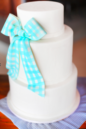 Cake Featurng Large Blue Bow - How to Make a Fondant Bow