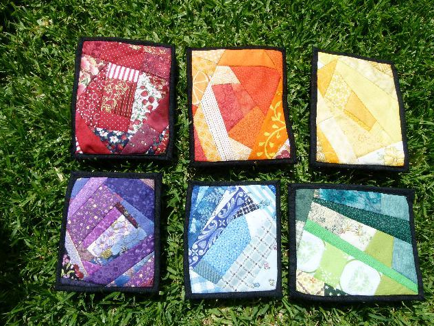 crazy quilt coasters