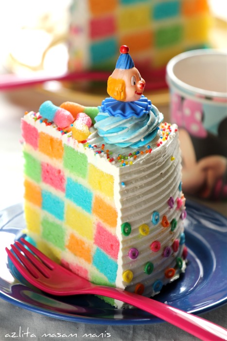 Rainbow Checkerboard Cake