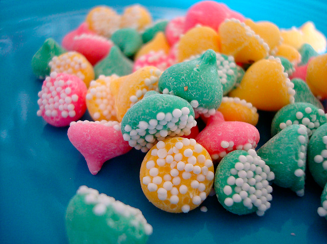 Colorful Nonpareils in Dish