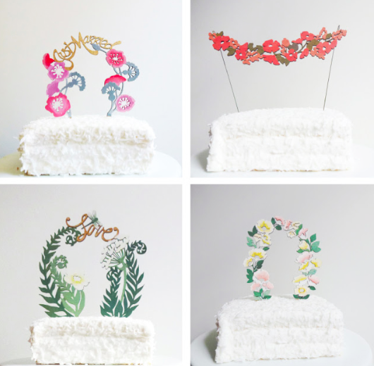 Cake Toppers on White Cakes - Paper 