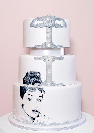 Hand-Painted Cake: Audrey Hepburn Theme 