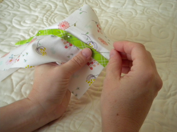 Hand Stitching the Fabric