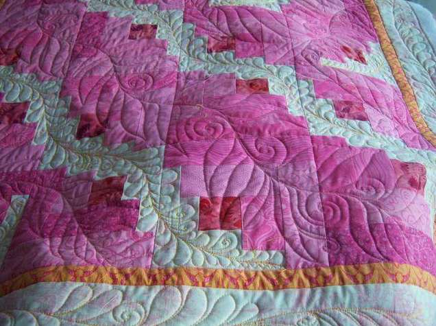 pink log cabin quilt