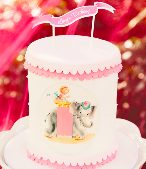 vintage circus cake