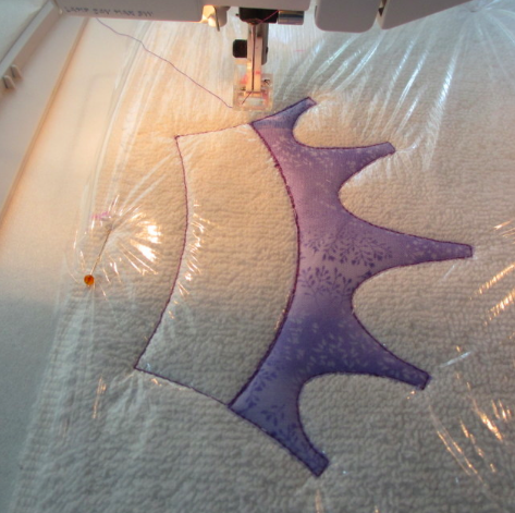 Machine Embroidery - Stitching on the Terrycloth Towel