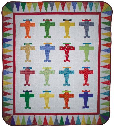 Airplane baby quilt for boys