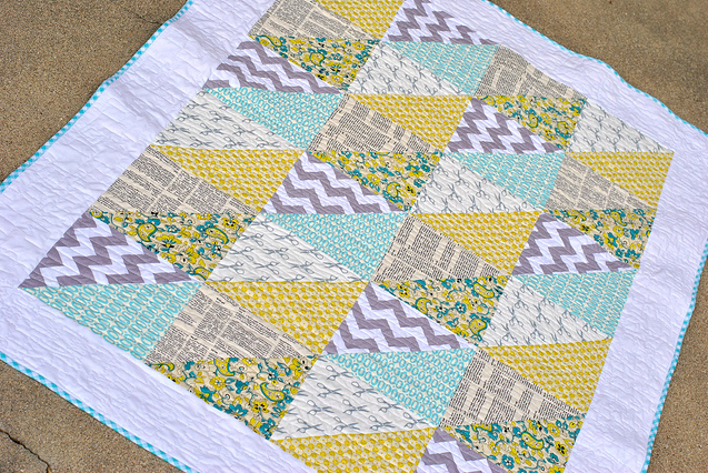 triangles quick baby quilt design 