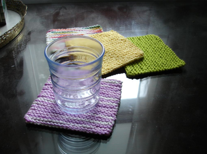 knit coasters