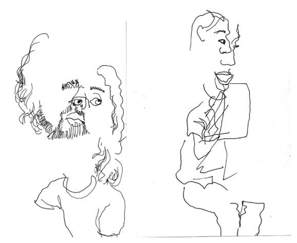 Two Abstract Drawings of Men