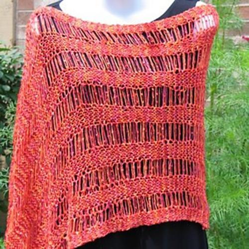 Drop Stitch Ribbon Poncho