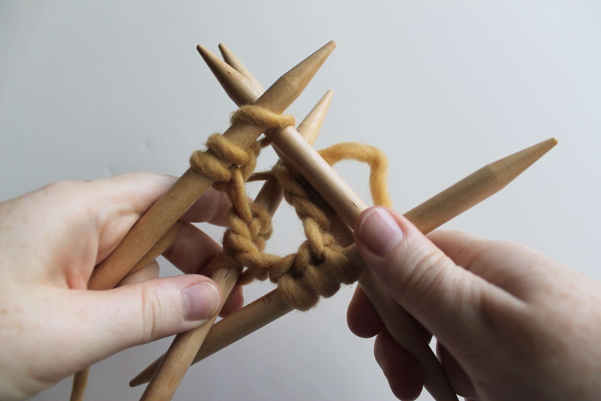 Knitting With Double Pointed Needles - in Process