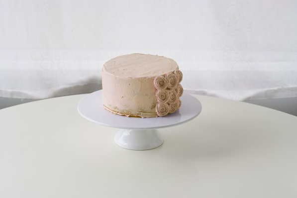 Cake on Stand with a Few Rosettes