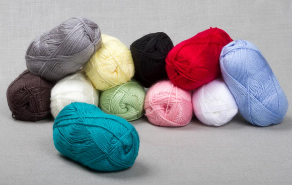 Skeins of Various Colored, Luminescent  Yarn