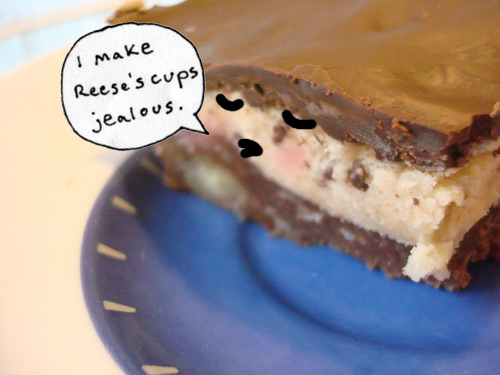 Peanut Butter Cup with Graphic Speech Bubble Reading "I Make Reeses Cups Jealous"