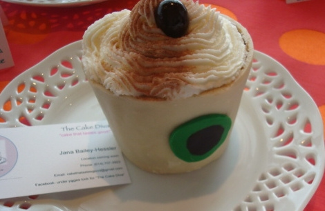 Cupcake Shaped Like Coffee with Whipped Cream" width=