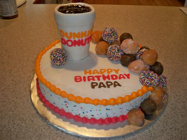 Cake Decorated with Dunkin Donuts Theme