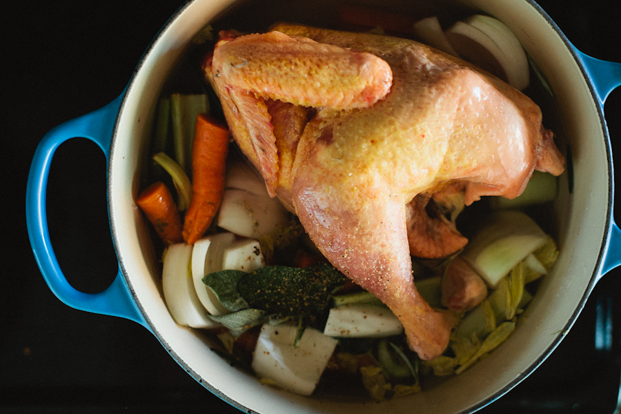 Chicken and Veggies in Pot