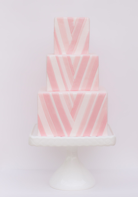 Pink Chevron Cake