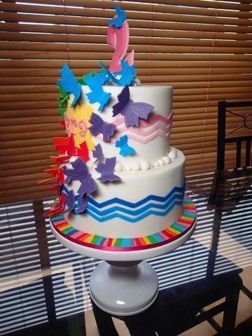 Rainbow Butterfly Cake