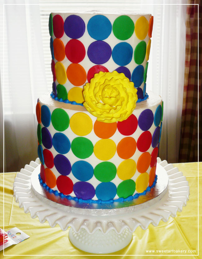 Rainbow Dot Cake