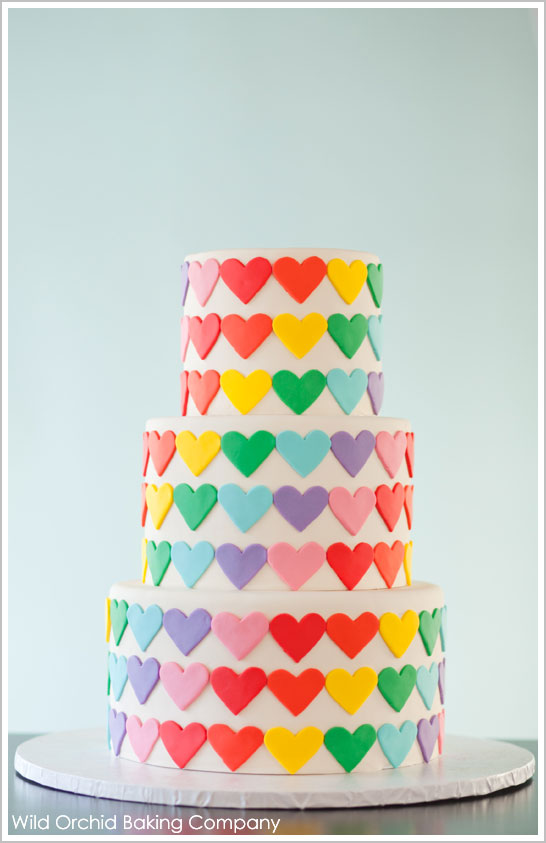 Rainbow Heart Cake