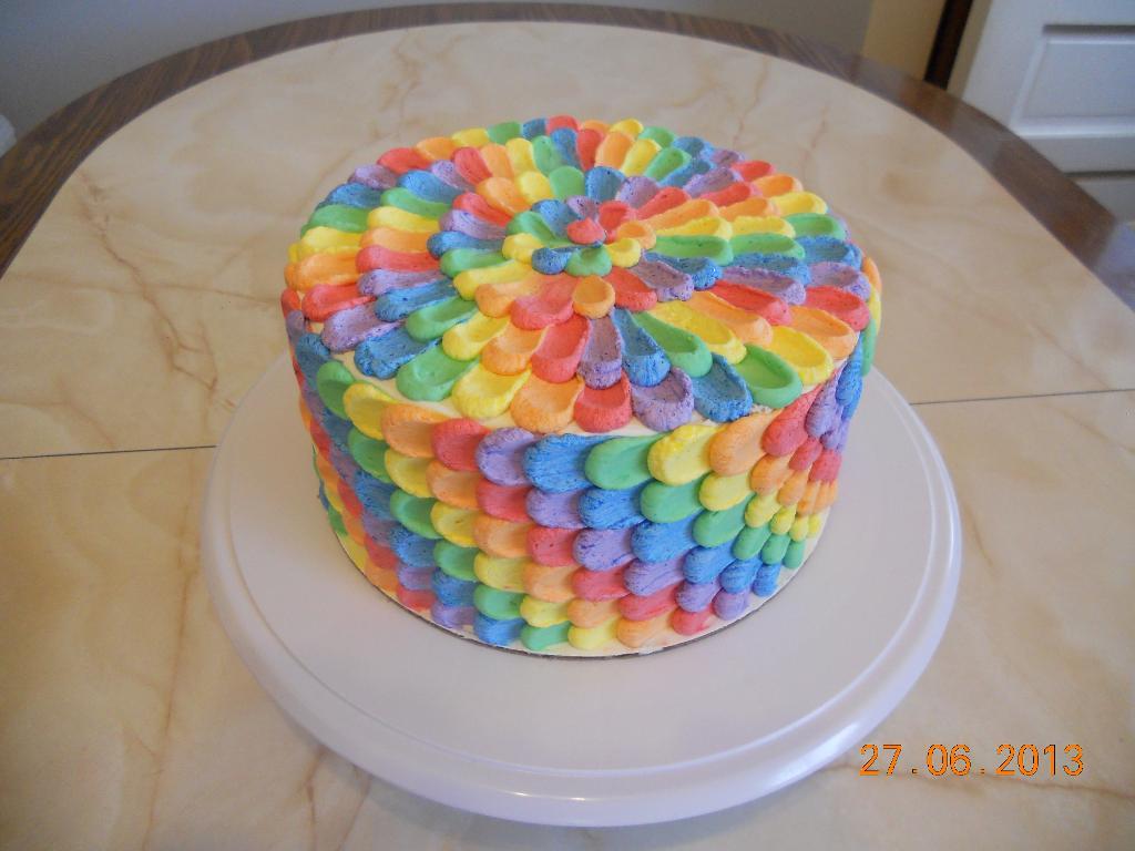 Rainbow Petal Cake