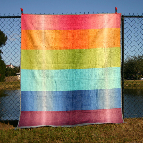 Rainbow Striped Quilt Back