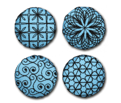 Four Blue Designed Buttons