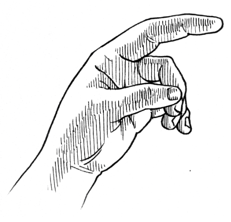 Hatching on a Drawn Hand