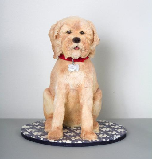 Yellow Sculpted Dog Cake