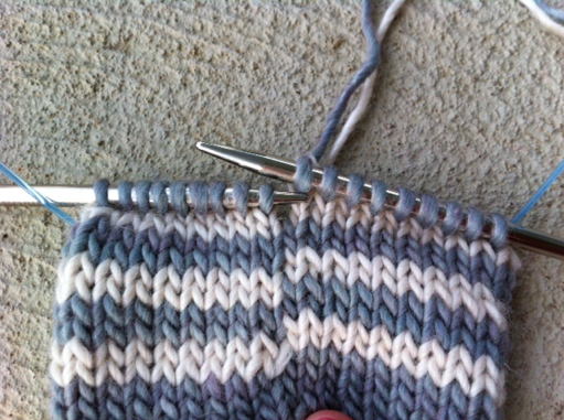 Close Up of Needles and Knitting Project