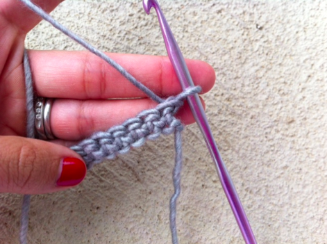 Woman's Hands Displaying Single Crochet Chain