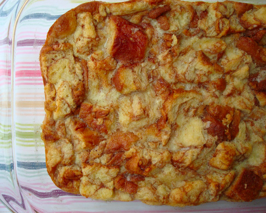 Top View of Gooey Brown Bread Pudding