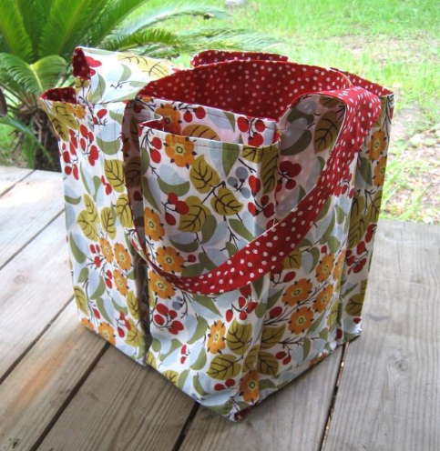 Colorful Beach Bag Sitting on Porch 