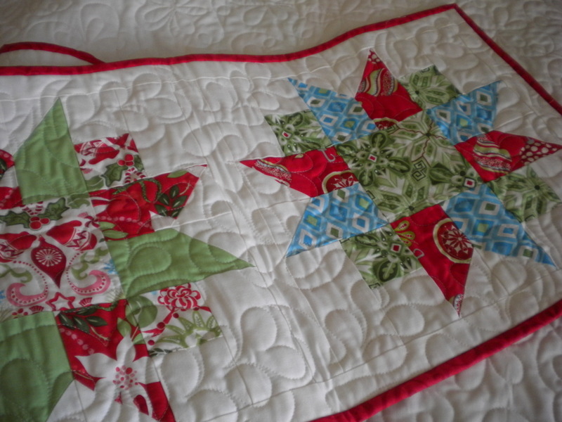 Quilt Featuring Red Star Blocks