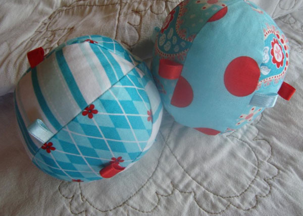 Two Blue Patterended Baby Balls