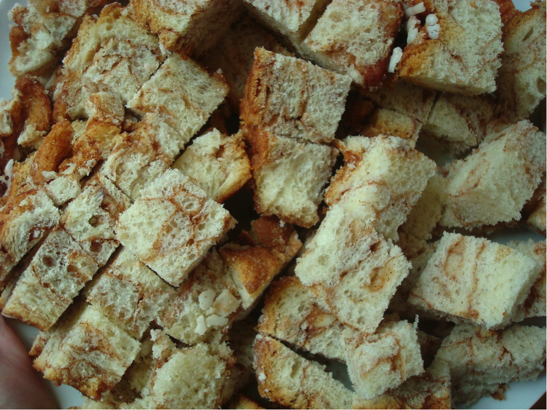 Pices of Bread Cubes