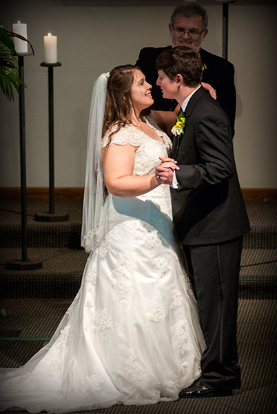 Photo of Bride and Groom Dancing