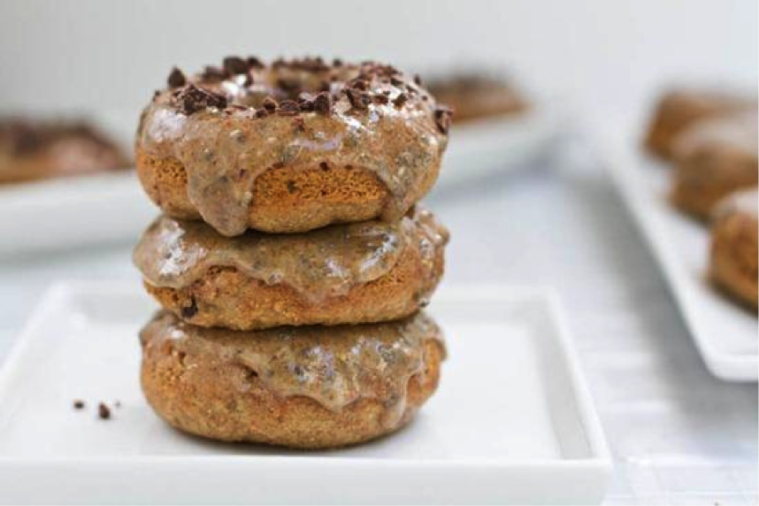 Stack of 3 Cookie Doughnuts with Dripping Icing 