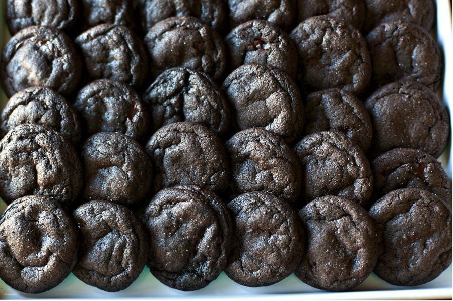 Layers of Dark Chocolate Cookies