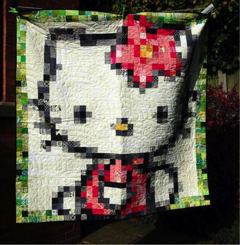 Hello Kitty Pixel Quilt 