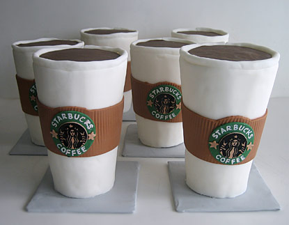 Cakes Shaped Like Starbucks Coffee Cups