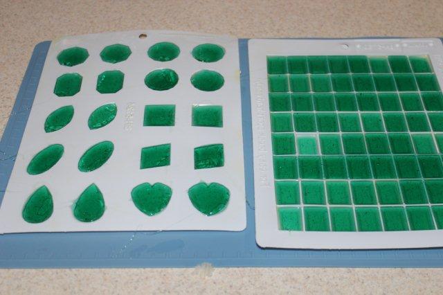 Green Liquid Sugar in Plastic Trays